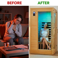 2024 Upgrade 1 to 2 Person Infrared Sauna, Low EMF Infrared Sauna for Home, Indoor Sauna Room, Hemlock Wooden Far Infrared Sauna, Dry Sauna with Bluetooth Speakers, LED Reading and Chromotherapy Lamp — Before & After