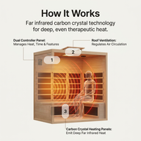 2024 Upgrade 1 to 2 Person Infrared Sauna, Low EMF Infrared Sauna for Home, Indoor Sauna Room, Hemlock Wooden Far Infrared Sauna, Dry Sauna with Bluetooth Speakers, LED Reading and Chromotherapy Lamp — How It Works