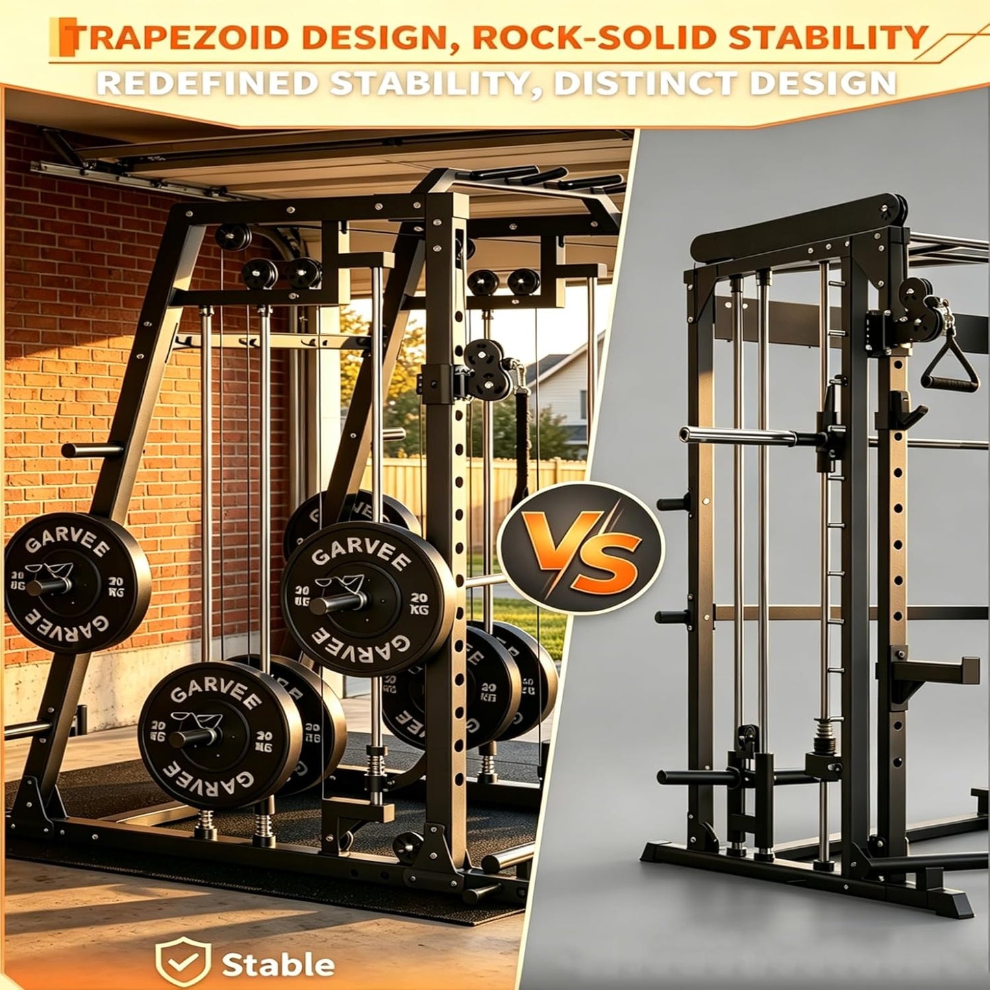 Smith Machine Home Gym, 2200LB Power Cage with Dual Pulley Cable Systems, LAT Pull-Down, Leg Hold-Down & 20+ Attachments for Full Body Workouts