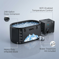 Cold Plunge Tub, 248 Gallon, 1 Horsepower, Heavy-Duty Ice Bath Tub for Athletes with Hot & Cold, Portable Inflatable Plunge Chiller with Water Treatment Kit, Immersion Therapy, Wifi (Black, 1 Set) — infographic