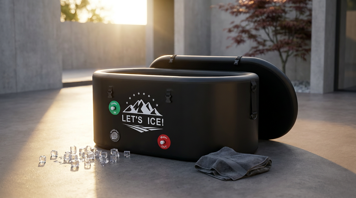 Inflatable Ice Bath Tub for Athletes – 216-Gallon Cold Plunge Tub with Insulated Lid, Full-Body Stretch Design, Insulated & Water Chiller Compatible, Portable for Indoor & Outdoor Recovery — Lifestyle