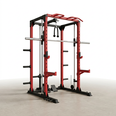 Smith Machine Home Gym Built for Full-Body Training, Dual Pulley System, Power Cage, 18.3 Sq Ft Footprint