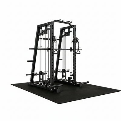 Smith Machine Home Gym, 2200LB Power Cage with Dual Pulley Cable Systems, LAT Pull-Down, Leg Hold-Down & 20+ Attachments for Full Body Workouts