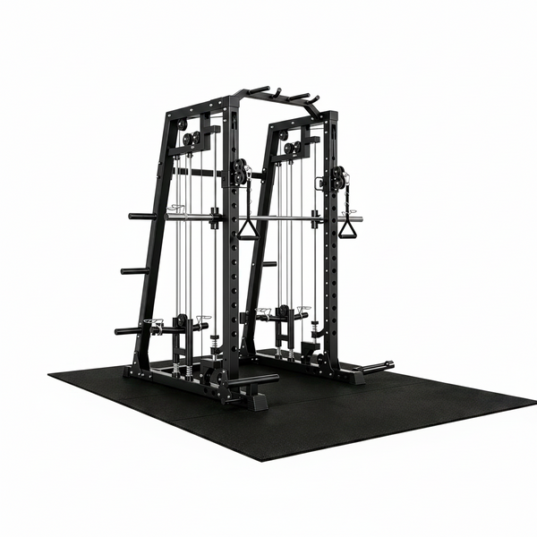 Smith Machine Home Gym, 2200LB Power Cage with Dual Pulley Cable Systems, LAT Pull-Down, Leg Hold-Down & 20+ Attachments for Full Body Workouts